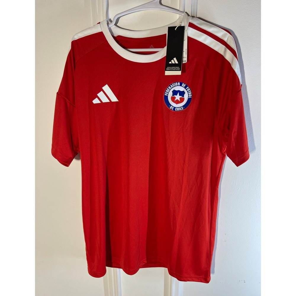 Adidas Chile National Team Soccer Jersey Mens L Red White Blue Official